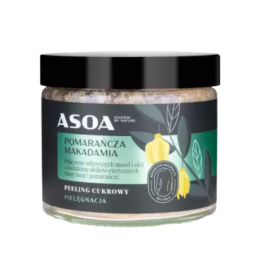 ASOA -  Asoa Peeling cukrowy z olejem macadamia, 200 ml 